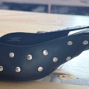 ASOS Black Studded Mule Slides with Silver Accents